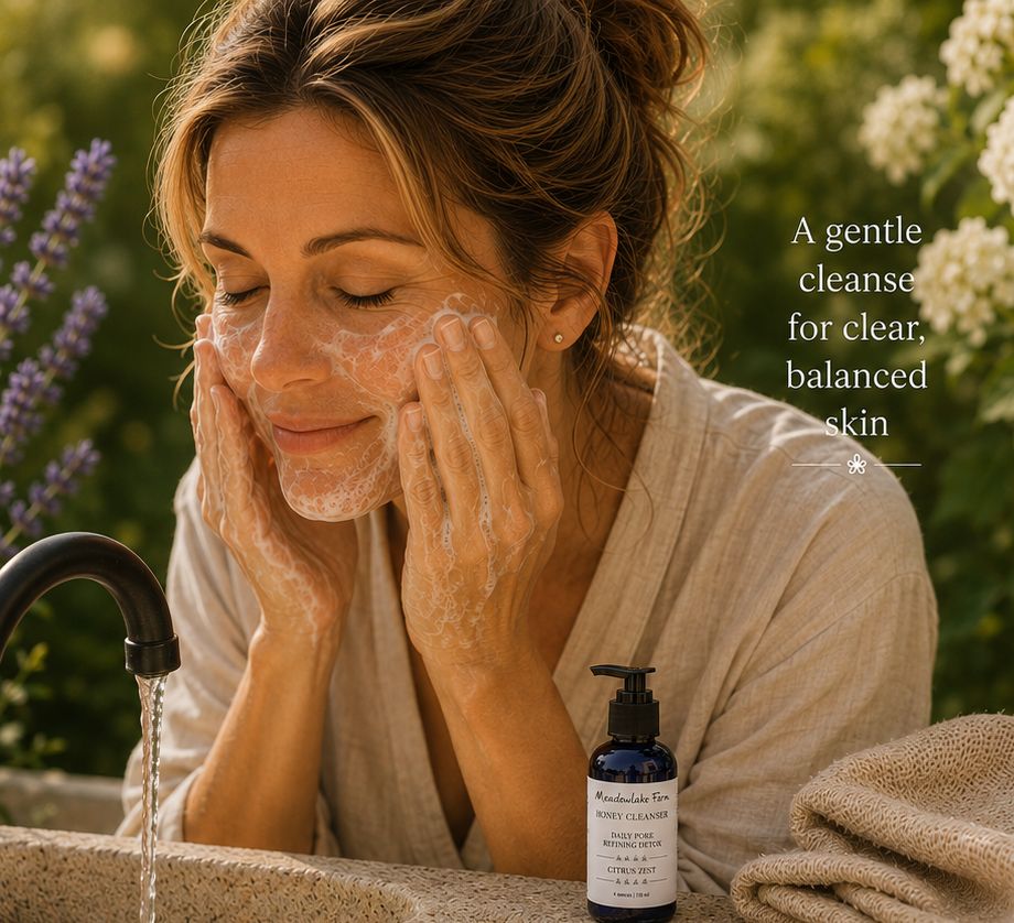 Meadowlake Farm Honey Cleanser. A honey based cleanser for balanced skin. 